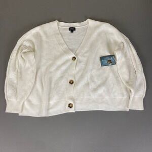 Abbott‎ Elementary Cardigan Sweater Women's Plus Size 3X White Long Sleeve NWT